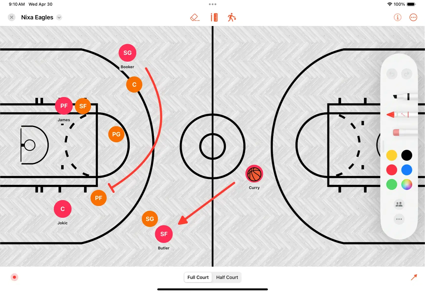 Elite Hoops digital whiteboard screenshot