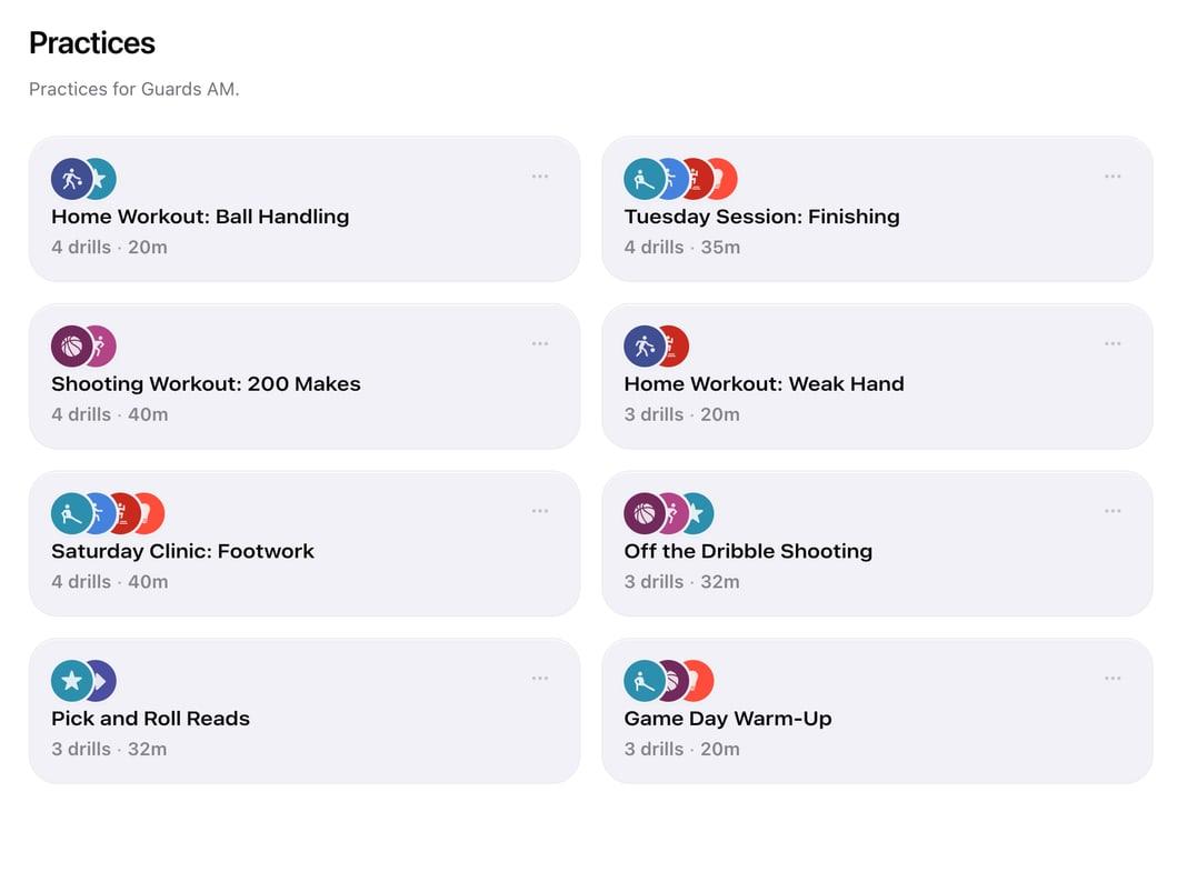 A parent's view of the Guards AM group on the web, coached by the trainer: eight workouts and nothing to edit