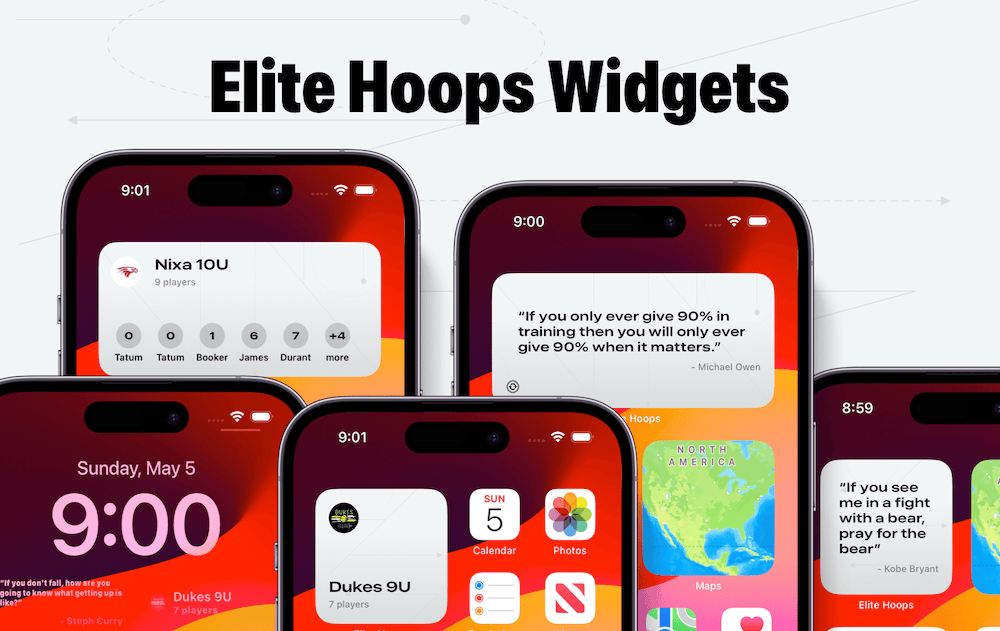 Elite Hoops widgets.