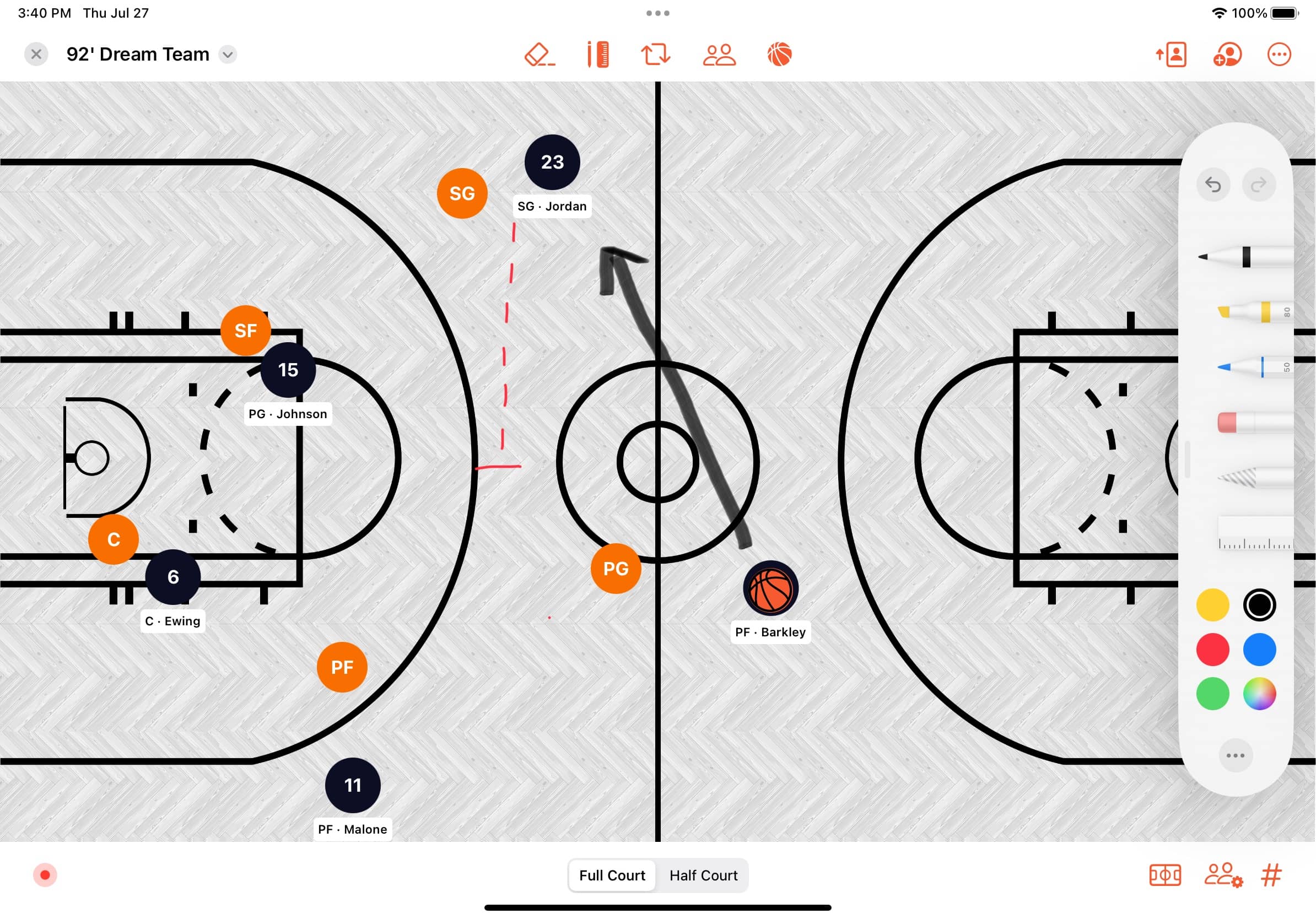 Elite Hoops on iPad.