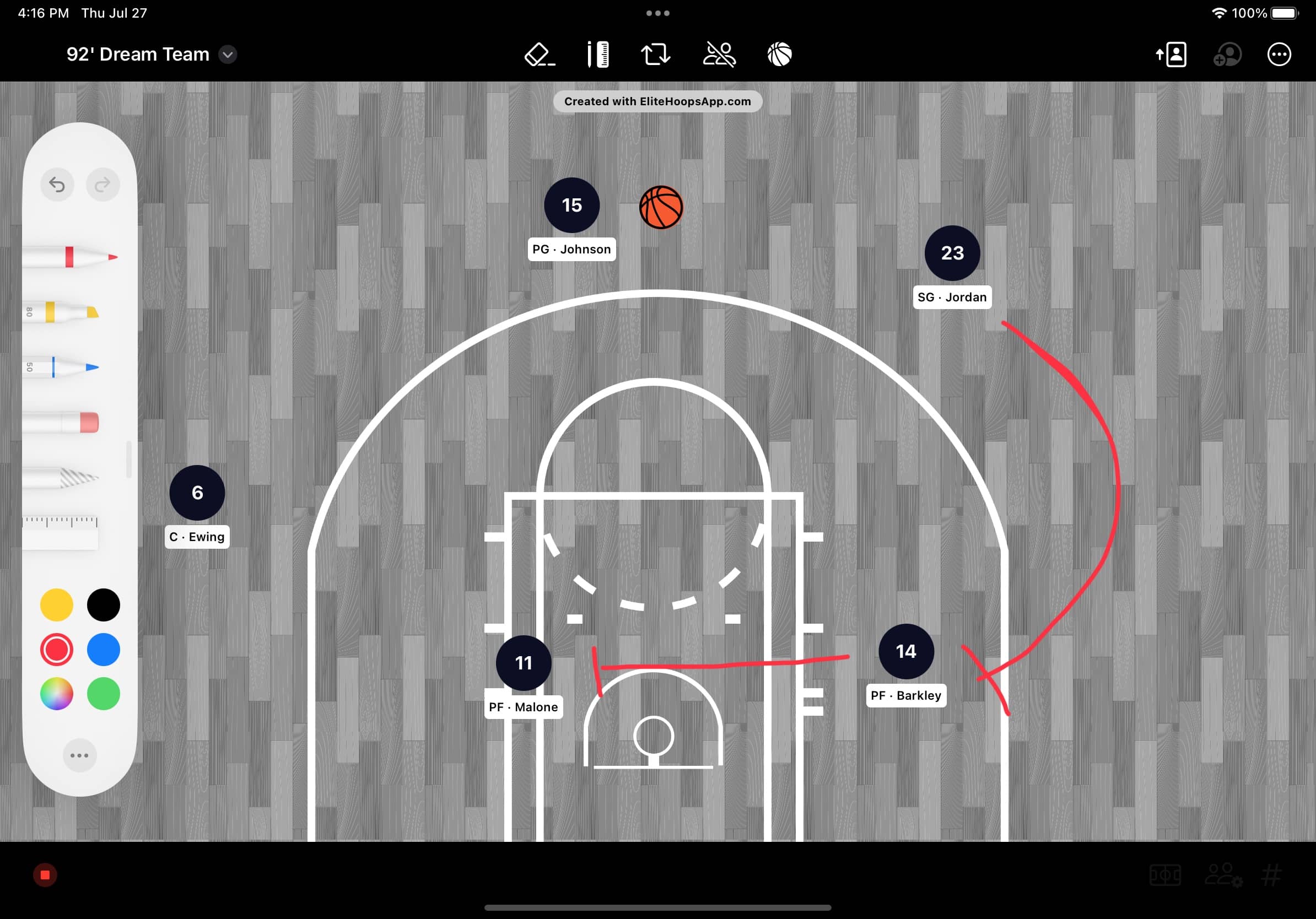 Elite Hoops on iPad.