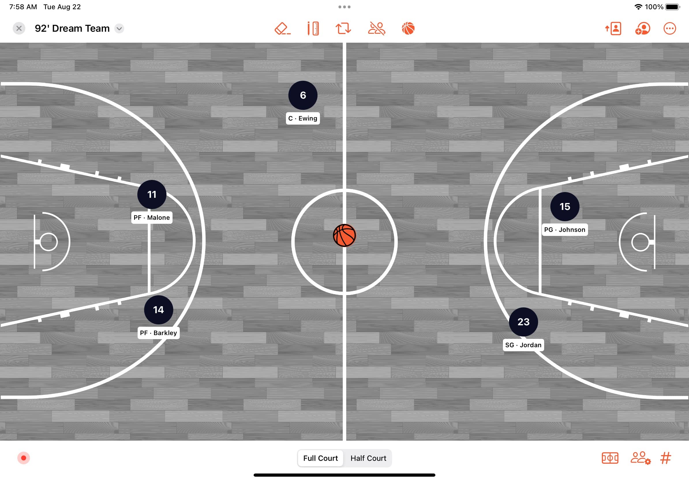 Elite Hoops on iPad.