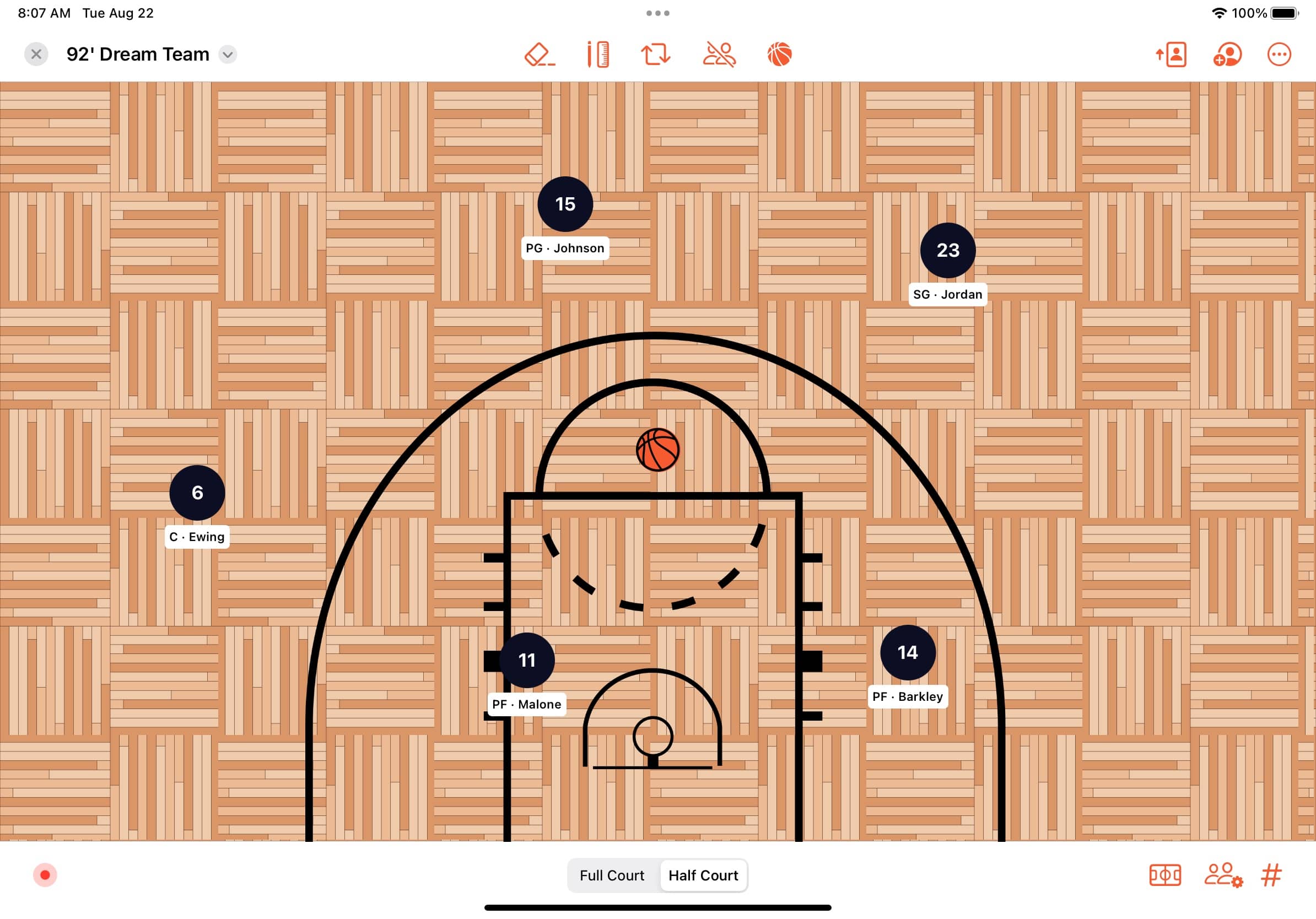 Elite Hoops on iPad.