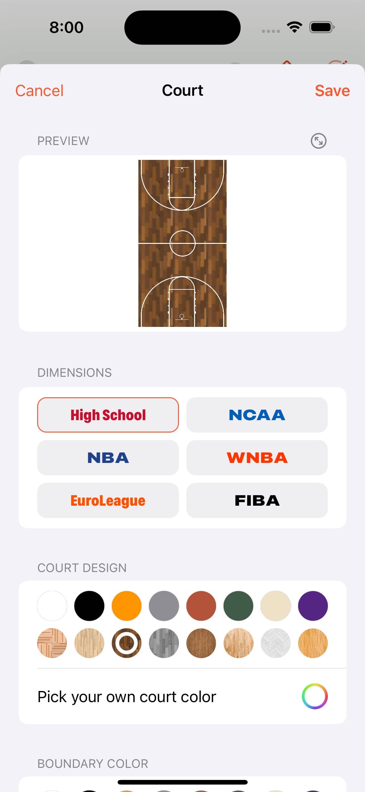 Elite Hoops on iPhone.